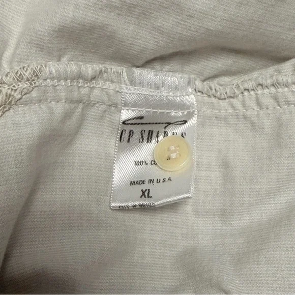 CP Shades Women’s XL Oversized Pullover Shirt Beige Micro Check Relaxed Chic - Picture 7 of 8